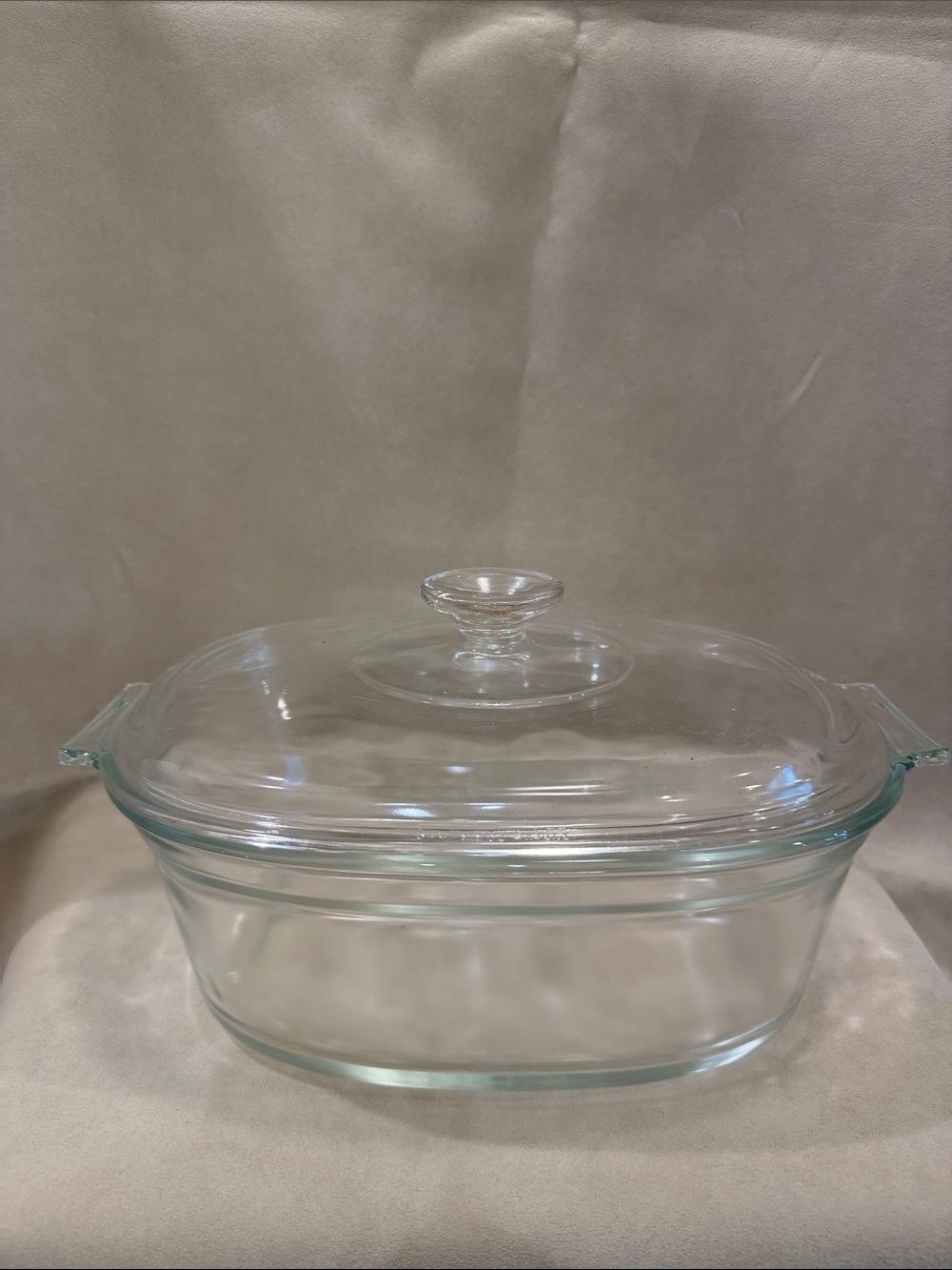 PYREX Clear Glass Oval Casserole  Bakeware Dish with Lid and Handles 703